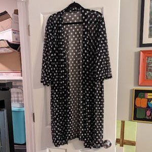 Double Take Polka Dot Sheer Duster